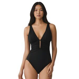 Bleu Rod Beattie Black Molded Cup One Piece Swimsuit Size 8 NWT
